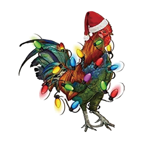iju7gthy Christmas Day Christmas Rooster Pendant Home Christmas Tree Wooden Pendant