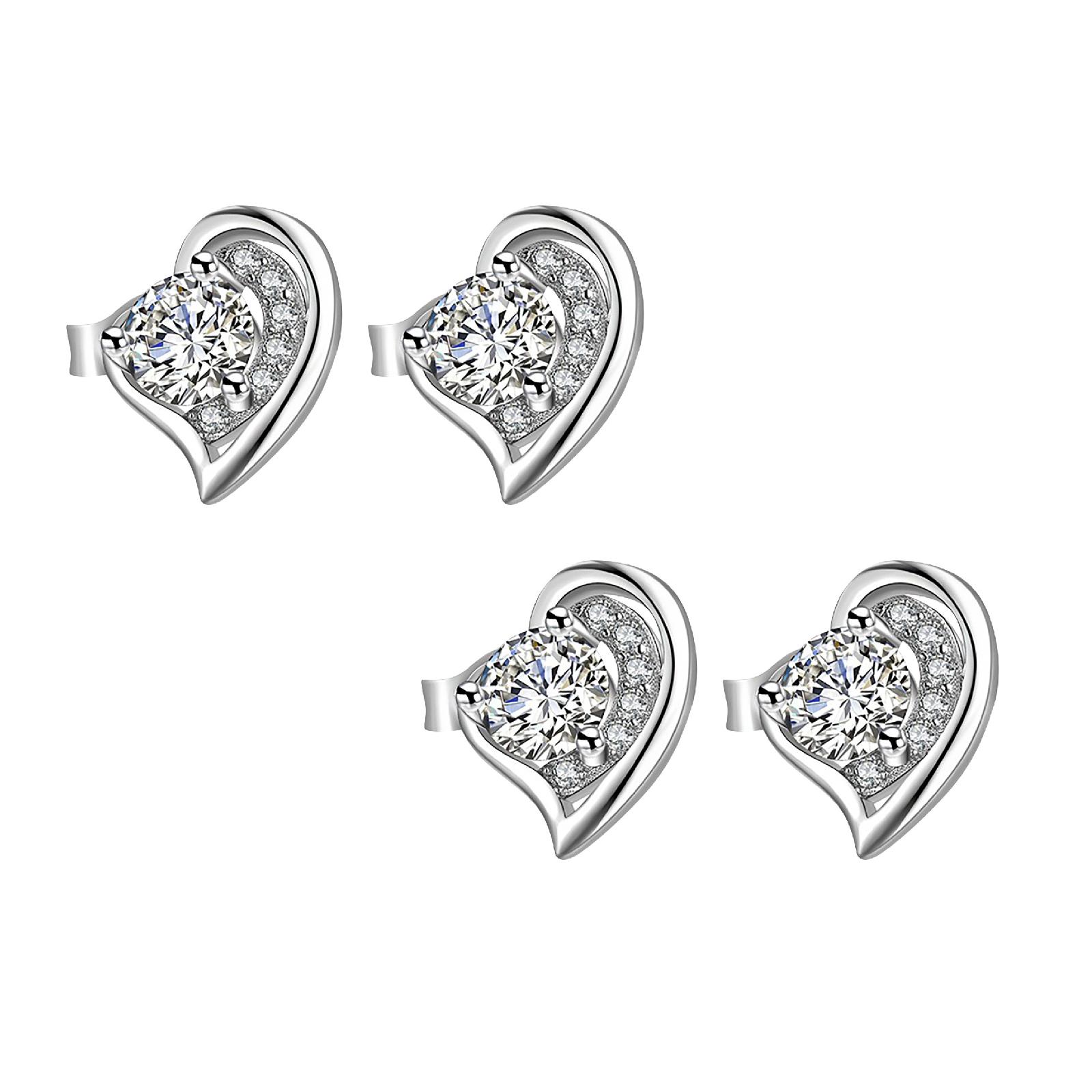 iju7gthy Diamond Studded Metal Earrings for Teen malist Piercing Studs
