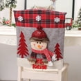 iju7gthy 1 Piece Dining Room Christmas Chair Back Cover Santa Snowman
