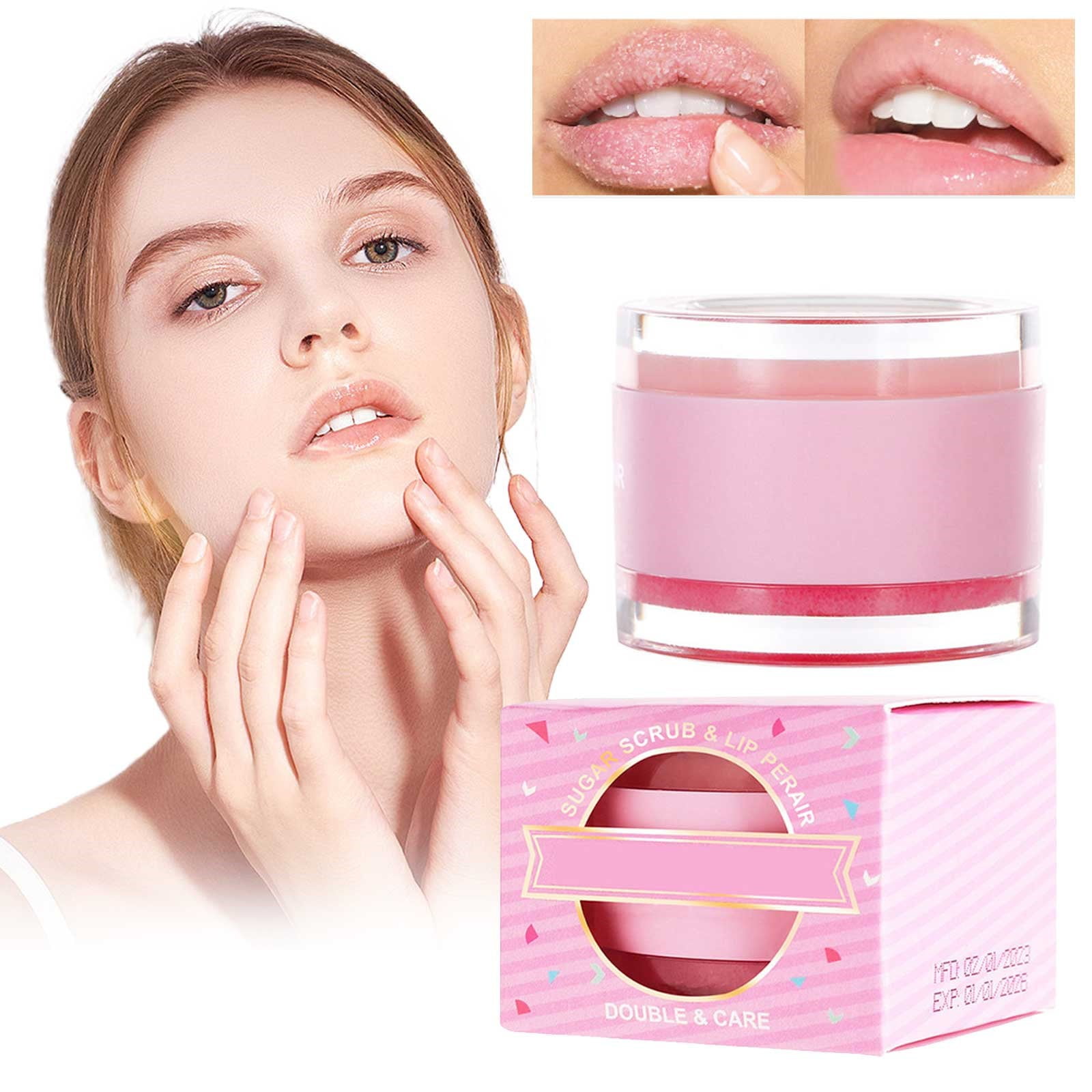 iju7gthy Lip Tint Korean Lip Scrub 2 in 1 Double Action LipLip Sleeping