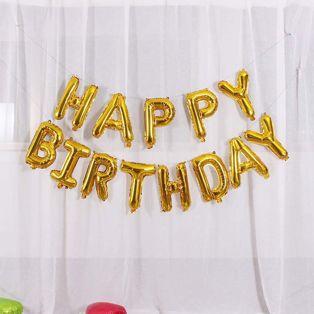 iju7gthy Metallic Balloons Flower Self Inflating Happy Birthday