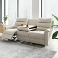 thumbnail image 1 of ijuicy 3-Seater Reclining Sofa with 2 Cup Holders,Sofa Recliner with Flipped Middle Backrest, Home Theater Seating Furniture for Living Room,Beige, 1 of 6