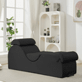 thumbnail image 1 of ijuicy Chaise Lounge Chair for Yoga, Chaise Lounge with Headrest, Oversized Yoga Chair Indoor - Black, 1 of 6