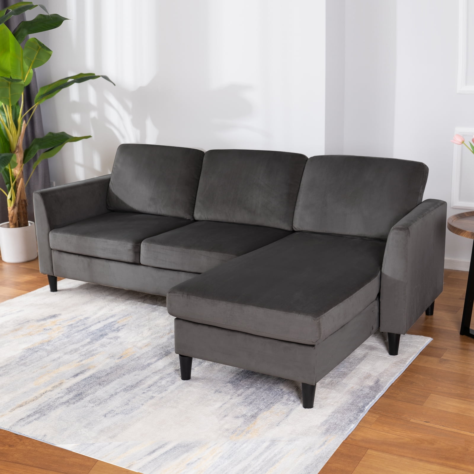 ijuicy Convertible Sectional Sofa Couch, 3Seat L Shaped Couches with