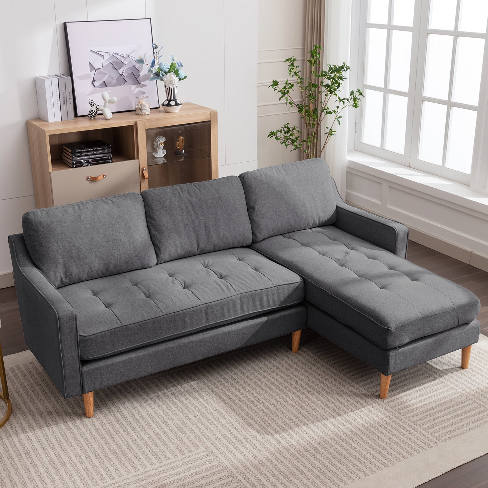 ijuicy LShaped Sectional Sofa 84" W 3Seat with Chaise Lounge