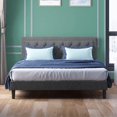 thumbnail image 1 of ijuicy Queen Size Bed Frame, Linen Fabric Upholstered Adjustable Headboard with Button Tufted for Bedroom,No Box Spring Needed - Dark Grey, 1 of 8
