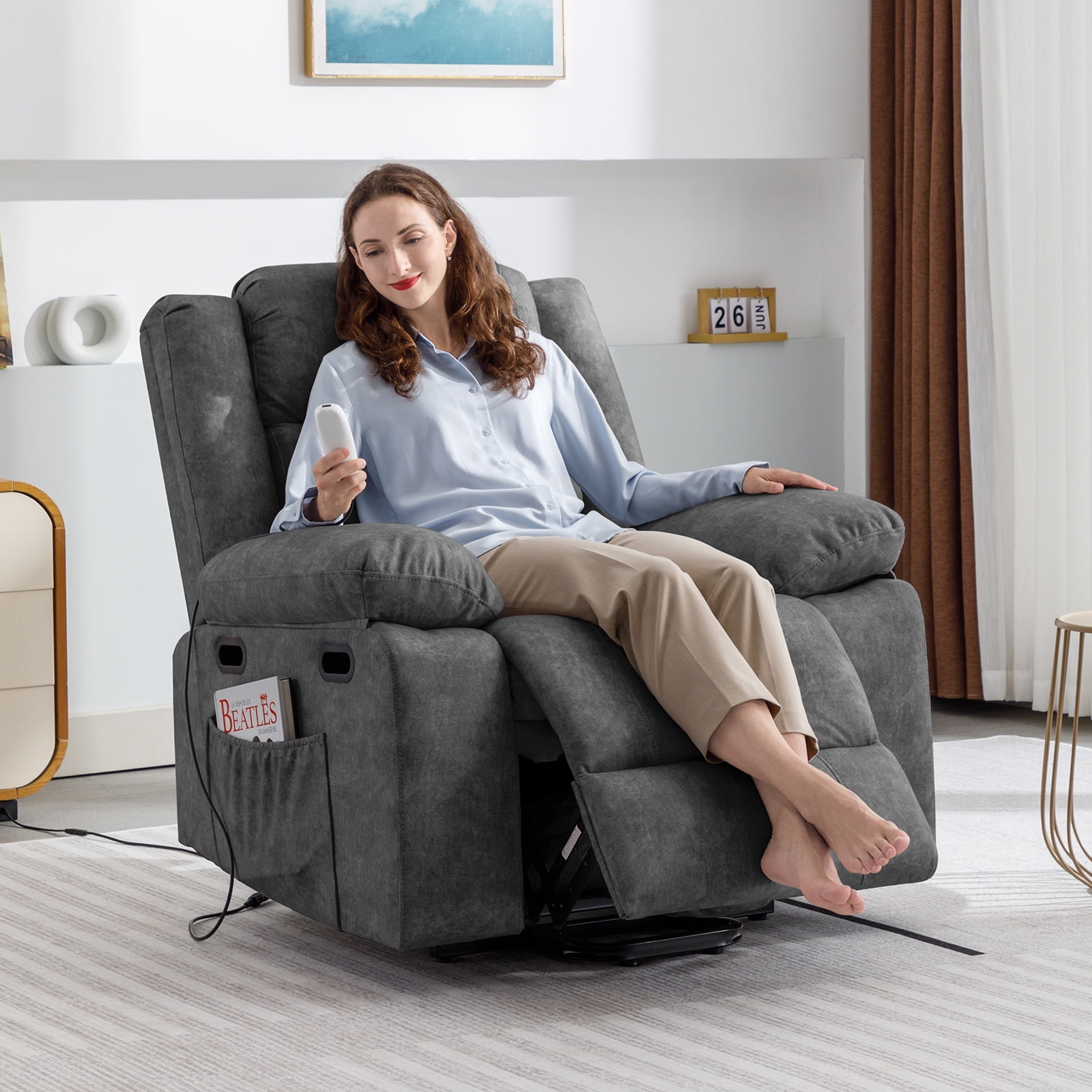 ijuicy Recliner Chair for Adults, Electric Glider Recliner with Heat