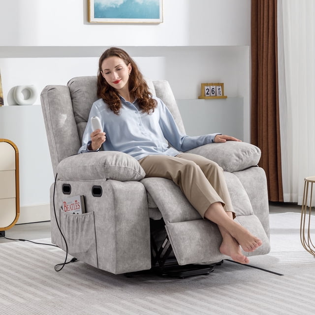 ijuicy Recliner Chair for Adults, Electric Glider Recliner with Heat ...