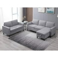 thumbnail image 1 of ijuicy Sectional Sofa Set,2PCS Living Room Furniture Couch Sets with Movable Storage Ottoman,Include Sofa&Loveseat, Light Gray, 1 of 8