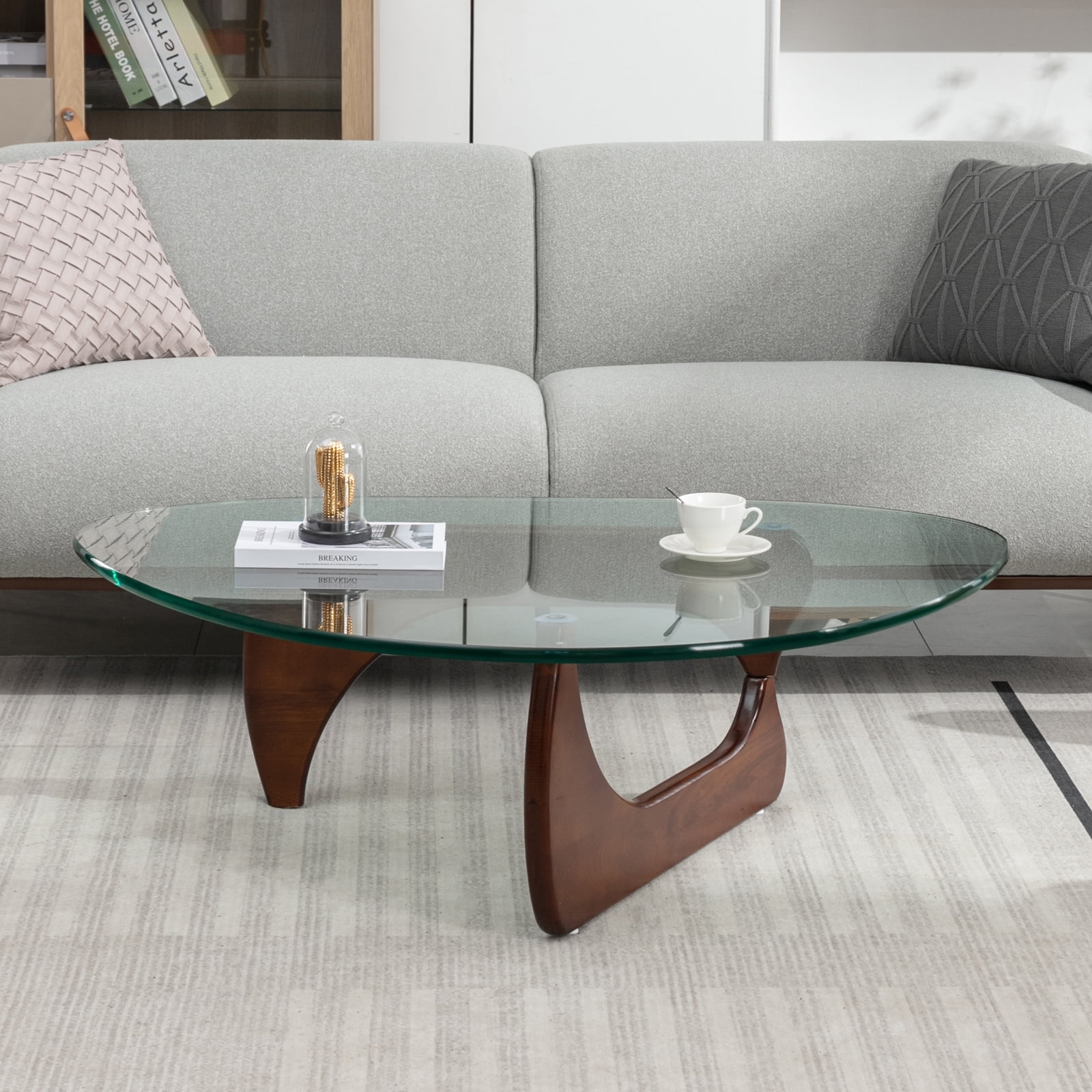 Triangle Tea Table ijuicy Triangular Coffee Table with 19mm Tempered Glass, Vintage ...