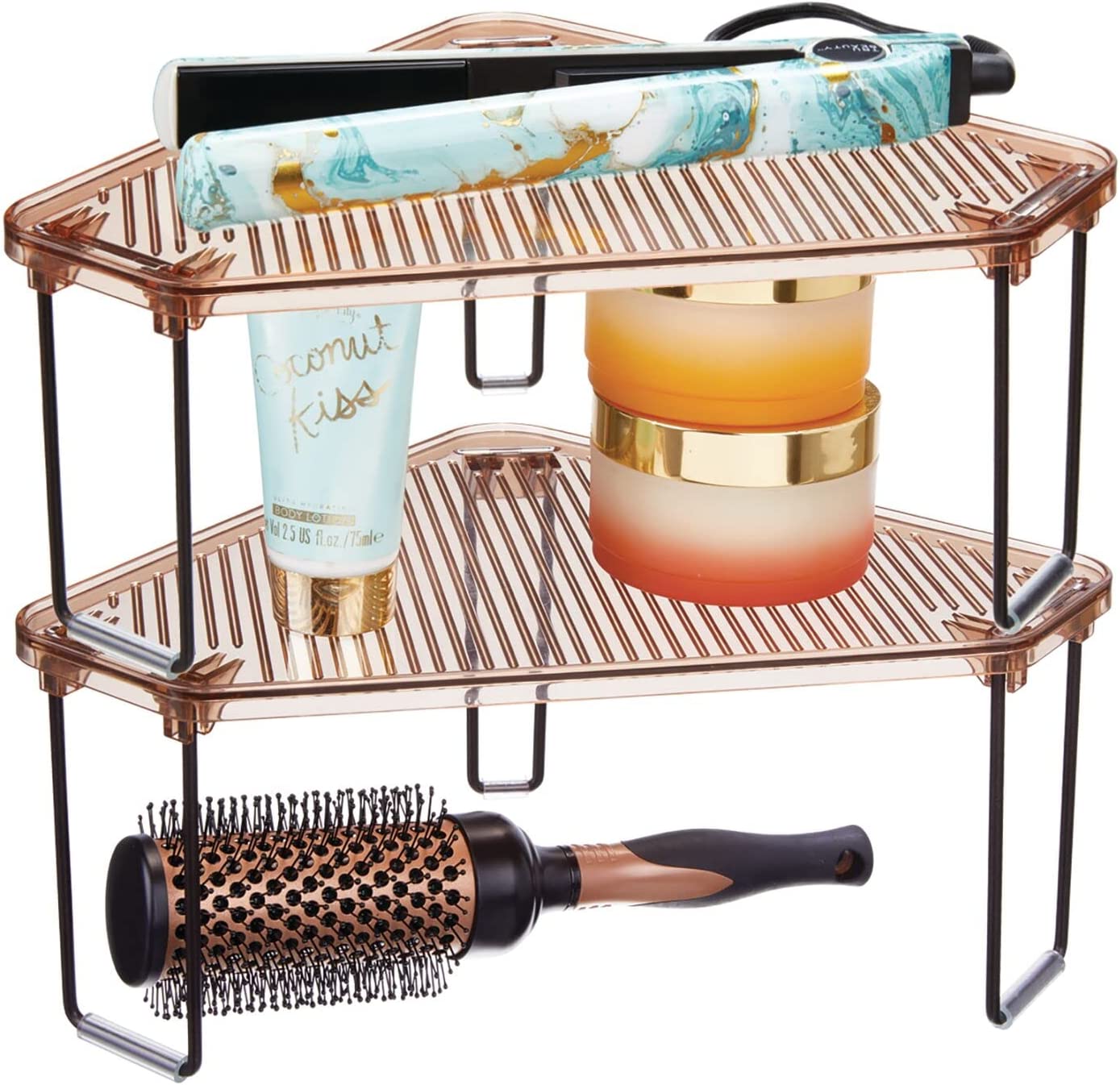ijytdaf Plastic/Steel Corner Stackable Rack Storage Organizer Shelf for ...