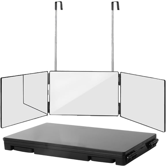 ikaufen Mirror for Self Hair Cutting 360 Adjustable & Foldable Mirror,Portable Trifold Barber Mirrors and 5X Magnification for Hair Styling and Makeup