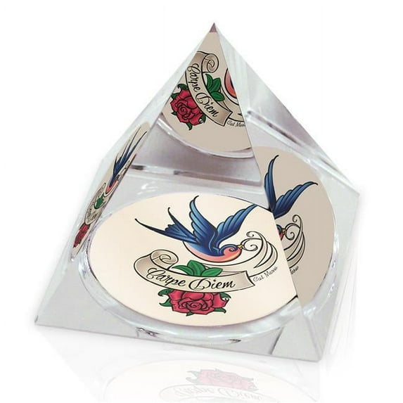 ike & zelda carpe-diem-tattoopy carpe diem tattoo design on 2 in. k9 quality optical grade crystal pyramid