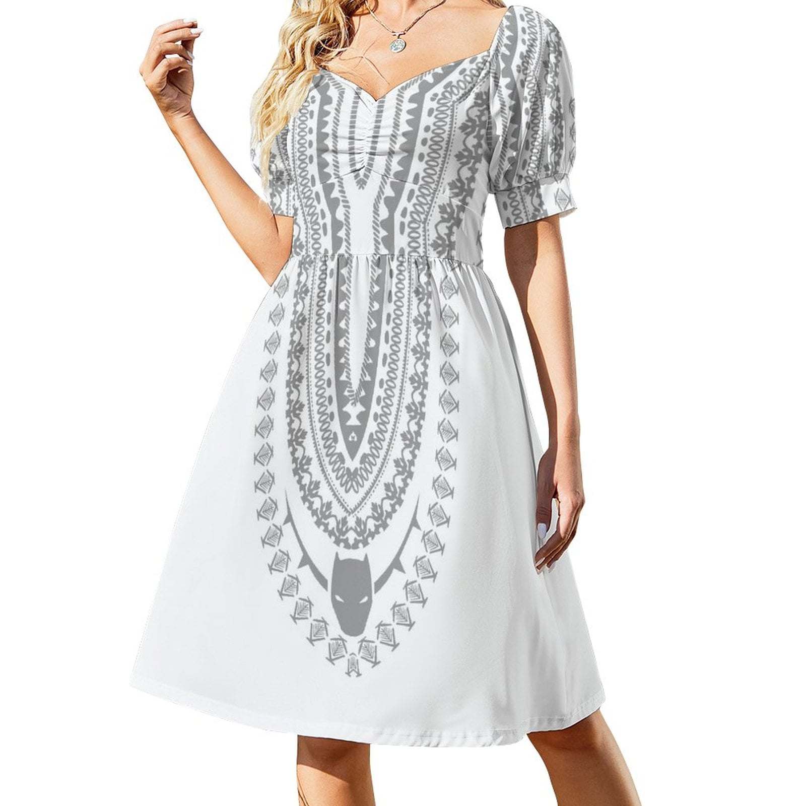iki Wakandan Funeral White Sleeveless Dress summer dresses ladies 2024