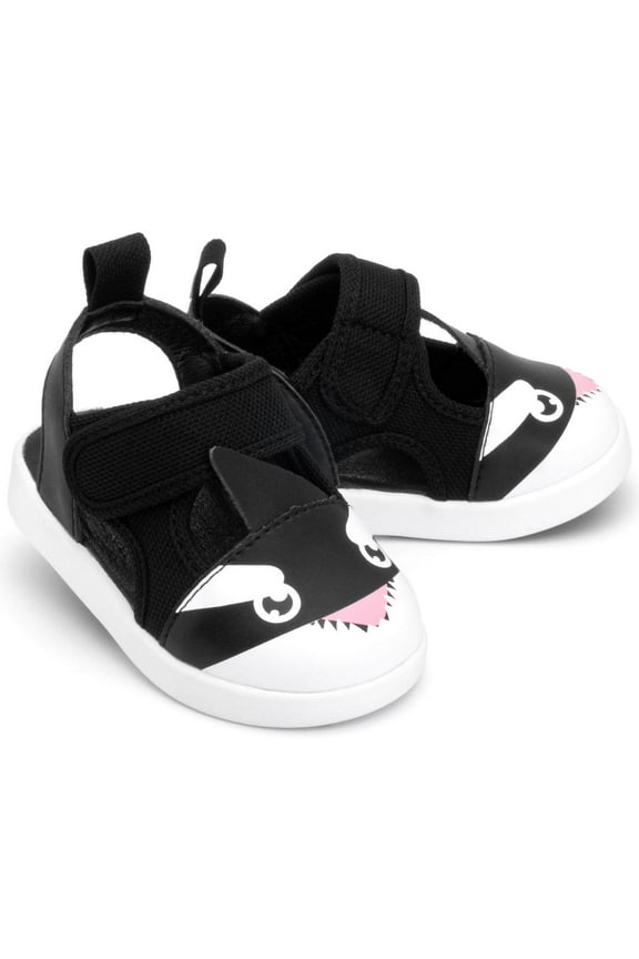 Killer Whale Squeaky Toddler Sandals | Black