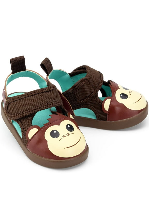 Monkey Squeaky Toddler Sandals | Brown