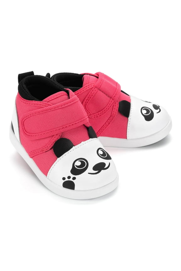 Panda Bear Squeaky Toddler Shoes | Dark Pink