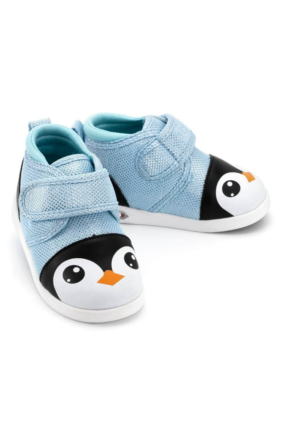 Penguin Squeaky Toddler Shoes | Sparkly Blue