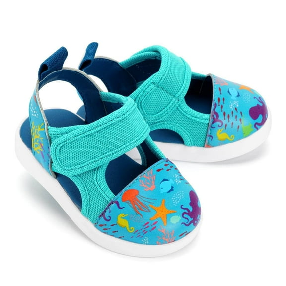 ikiki Secret Seascape Squeakerless Toddler Sandals | Blue