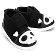 thumbnail image 1 of ikiki Skull  Crossbones Pirate Squeaky Toddler Shoes | Black/White, 1 of 9