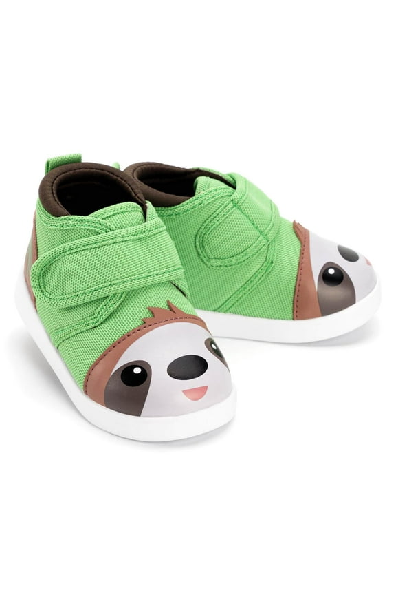 Sloth Squeaky Toddler Shoes | Green/Brown
