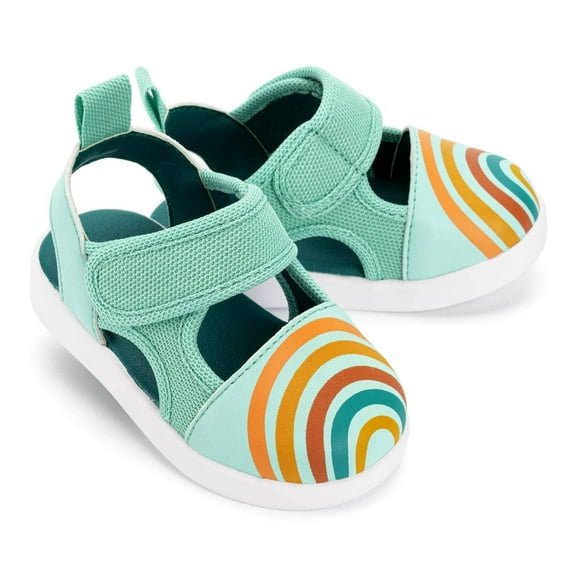 ikiki Vintage Rainbow Squeakerless Toddler Sandals | Teal