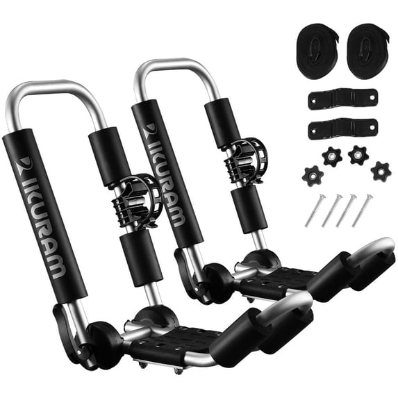 ikuram Multicolor 3-in-1 Multifunction Aluminum J-Style Kayak Carrier Rack