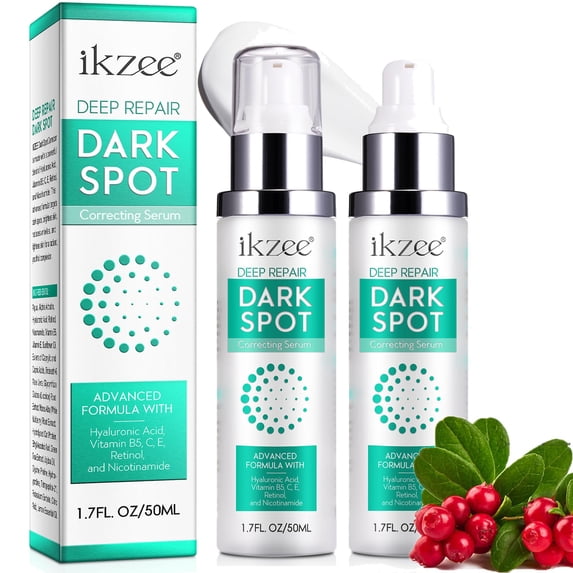 ikzee 2-Pack Dark Spot Cream for Radiant Skin, with Hyaluronic Acid, Vitamin B5, C, E, Retinol and Nicotinamide