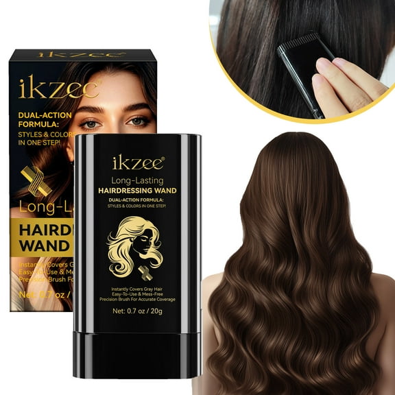 ikzee Safe and Convenient Comb Hair Dye, Portable Hair Dye Comb, Waterproof and Sweat-Proof, 2-in-1 Instant Dye for Women & Men 20g (Dark Brown)