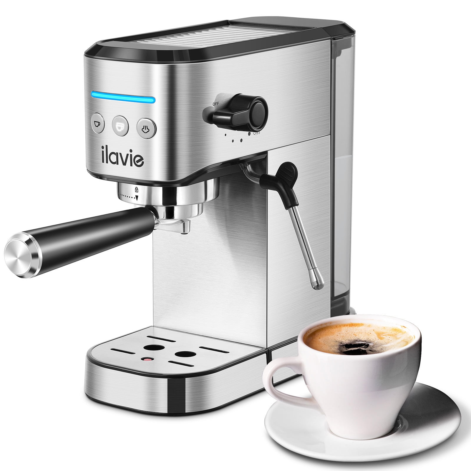ilavie Espresso Machine, 20 Bar Coffee Maker, Milk Frother Steam
