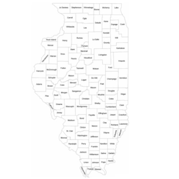 illinois-state-county-map-glossy-poster-picture-photo-banner-chicago