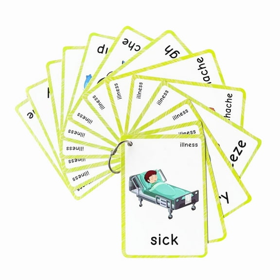 illness Flash Cards | Learning Toys Flashcards for Children Pre-K, Toddlers and Kids.(14Pcs/Set)