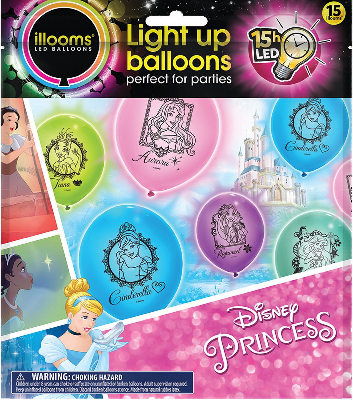 6 Ballons Princesses Disney (Raiponce/Cendrillon/Aurore) pour l