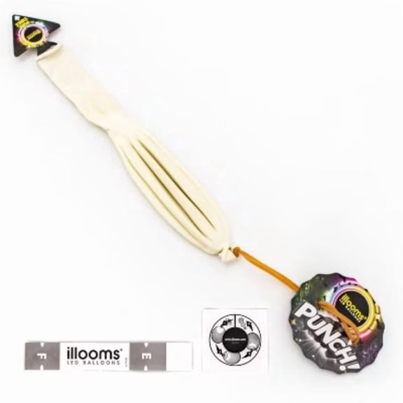 illooms LED Light Up Color Changing Punch Balloon: Multicolor Marble, Kids Birthday, Includes Batteries, 8+ Years