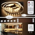 thumbnail image 1 of Under Cabinet Lights, LED Strip Lights with Remote Control, Dimmable for Closet, Shelf, TV Back, Under Counter Lights For Kitchen, 13.2ft, Warm White, 1 of 11