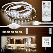 illuminlabs Under Cabinet Lights, LED Strip Lights with Remote Control, Dimmable for Closet, Shelf, TV Back, Under Counter Lights For Kitchen, 13.2ft,White