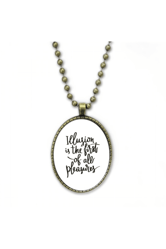 illusion is the first of all pleasures quote necklace vintage chain bead pendant jewelry collection