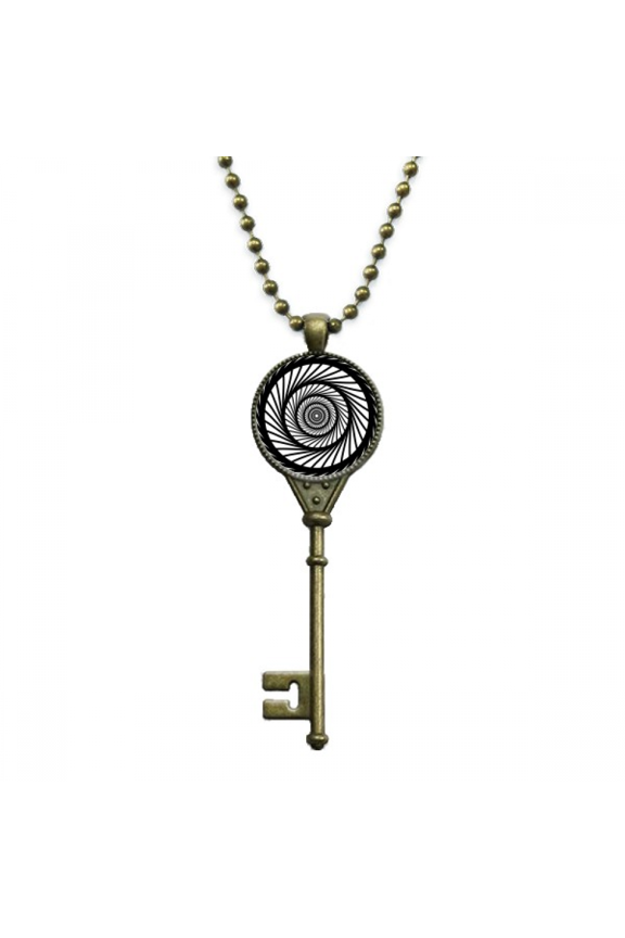 illusion line repeat key necklace pendant tray embellished chain