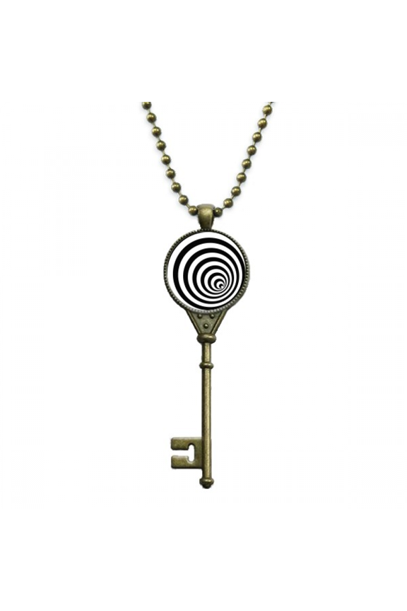 illusion line repeat key necklace pendant tray embellished chain