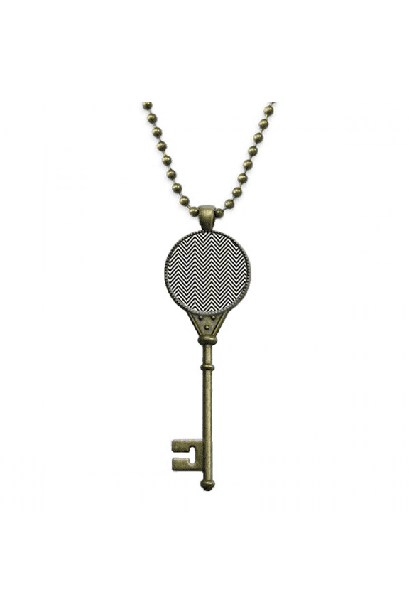 illusion line repeat mountain key necklace pendant tray embellished chain