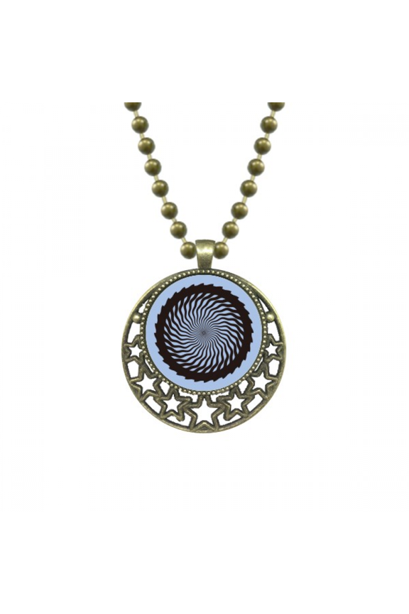 illusion line repeat ripple pendant star necklmoon chain jewelry