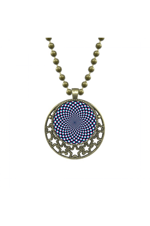 illusion lines cyclically repeat jitter pendant star necklmoon chain jewelry