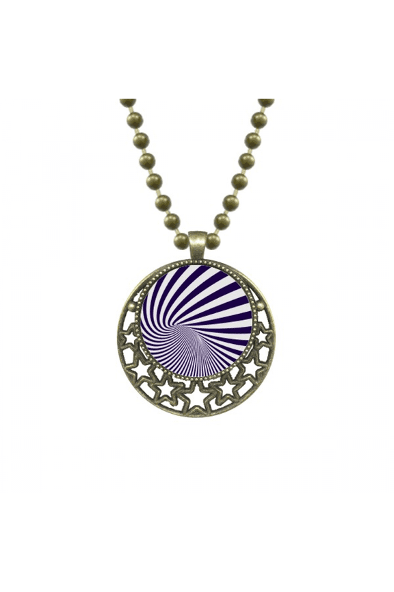 illusion lines loop repeat tunnel pendant star necklmoon chain jewelry