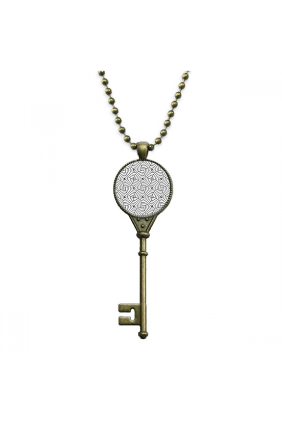 illusion lines repeat clouds key necklace pendant tray embellished chain