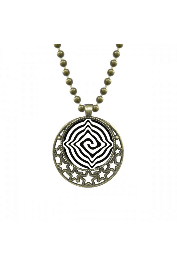 illusion lines repeatedly dislocated pendant star necklmoon chain jewelry