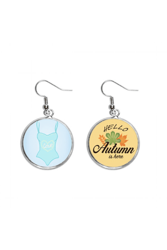 illustration blue bathing suit earring dangle autumn earring jewelry