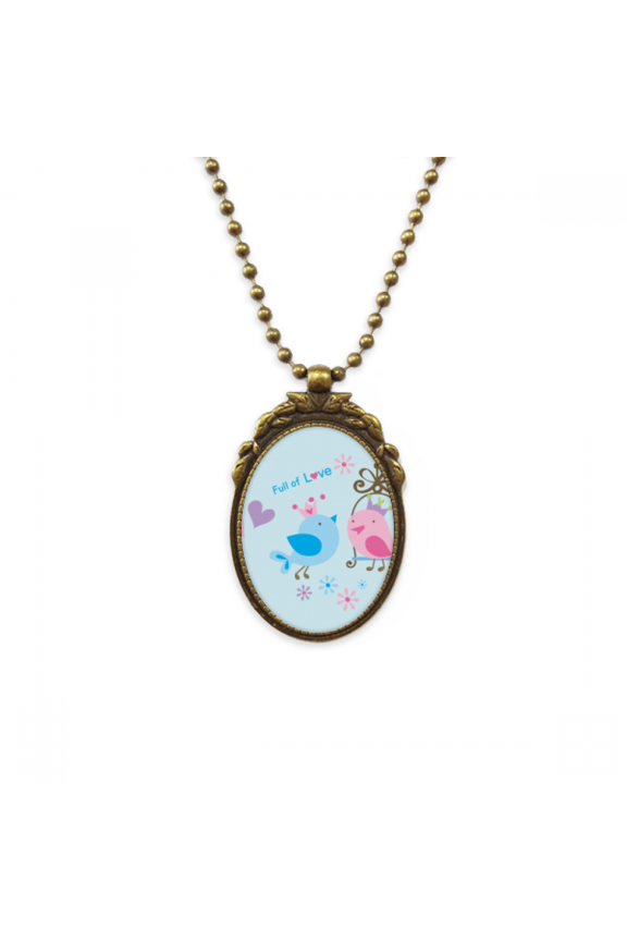 illustration lovely birds cage antique necklace vintage bead pendant keychain