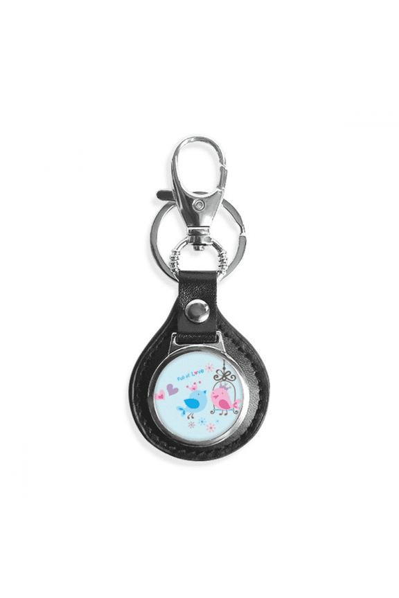 illustration lovely birds cage key link chain keyholder finder hook metal