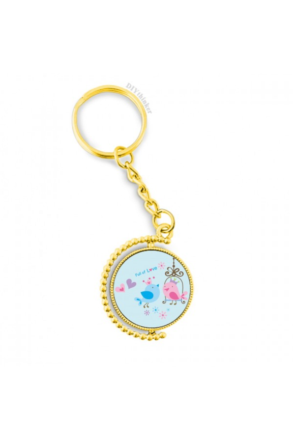 illustration lovely birds cage metal connector key chain accessory en keyholder