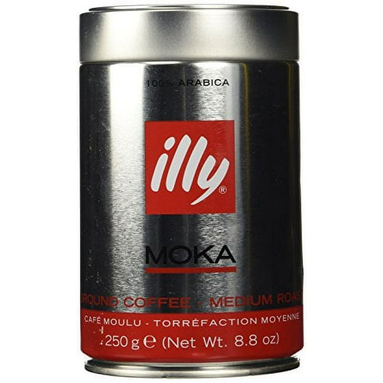 illy Caffe Normale MOKA Ground Coffee (Red Band), 8.8-Ounce Tins (Pack of  2) 